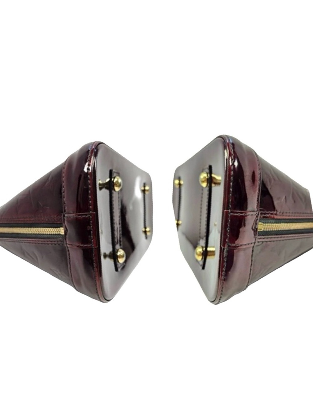 ⚜️ Louis Vuitton LV Monogram Vernis Patent Leather Alma PM Burgundy Violette COA - Picture 8 of 16